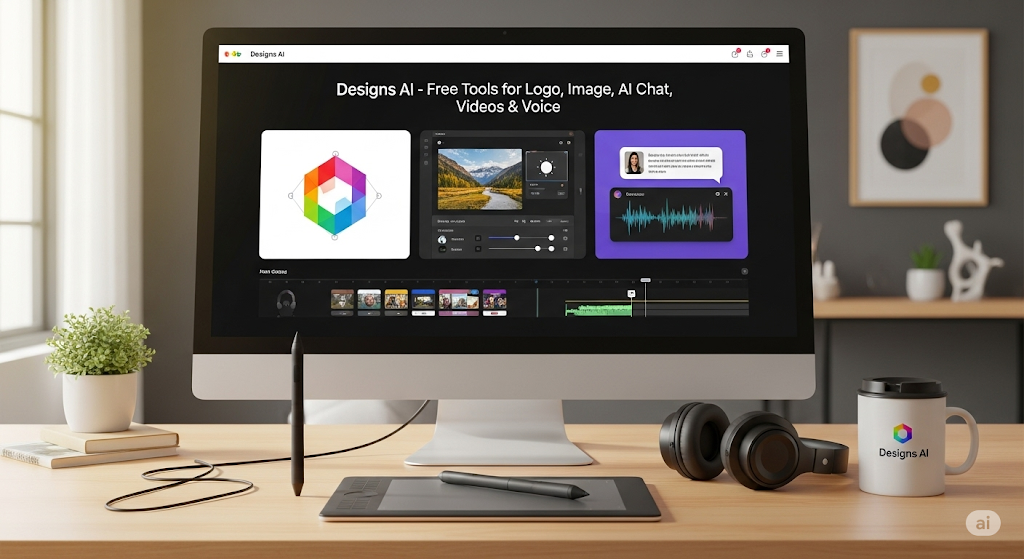 Designs AI – Free Tools for Logo, Image, AI Chat, Videos & Voice